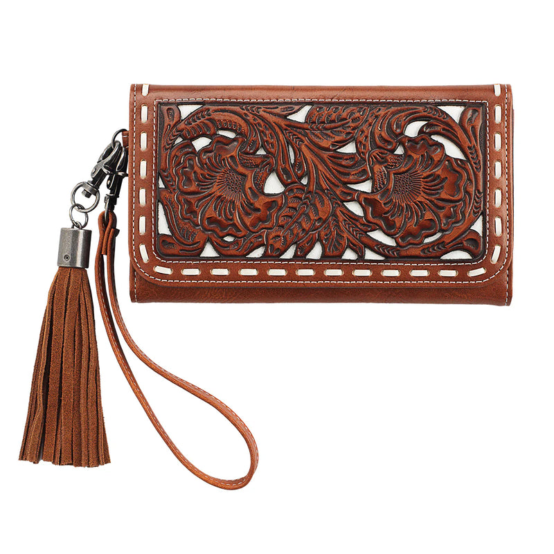 BGN770015608 June Wallet Tooled w/ White Underlay