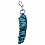 TK51-8980--Teal/Blk Lead Rope Poly Cord 8' Braided