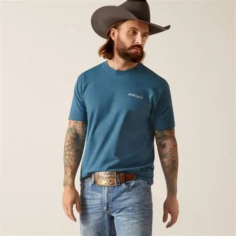 CL10065896 Mens Ariat  T-Shirt Cattle CO Blue