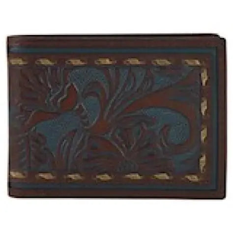 BG24068881W8 Bifold Wallet w/ Tooling and Tan BuckStitch