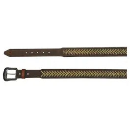 CL24069BE3-38-Taupe Belt Mens Red Dirt Roughout w/Herringbone Rawhide