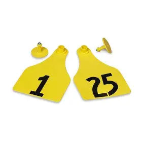 ACFLXNUM-1-25-Yellow Allflex Maxi Numbered Tags 25's