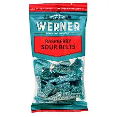 BGWE80153 Werner Candy - Sour Raspberry Belts- 75g