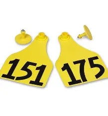ACFLXNUM-151-175-Yellow Allflex Maxi Numbered Tags 25's