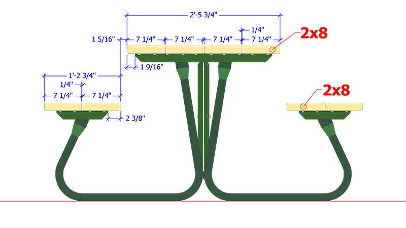 LE8446 Picnic Table Frames