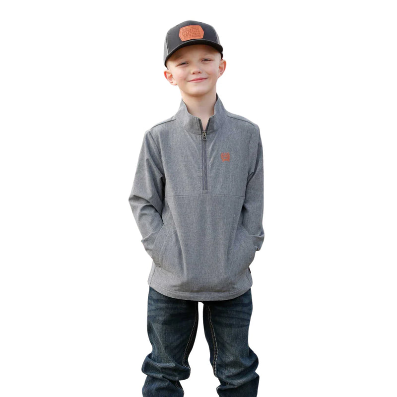 CLMWJ7993001-XXL CinCH Kids 1/4 Zip WindBreaker- Grey