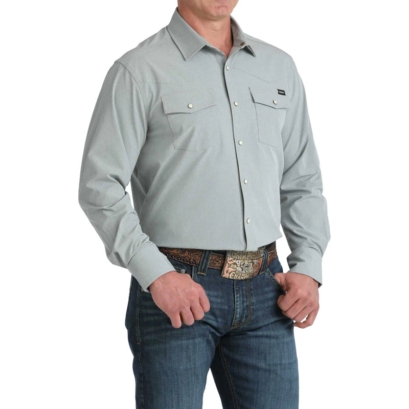 CLMTW1403005 Mens Cinch Camp L/S Snap Shirt Solid - Grey