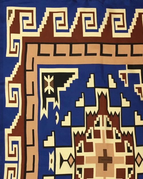 CLSCRFSOUTHWEST Scarf Silk SouthWest - 34" Royal / Brown
