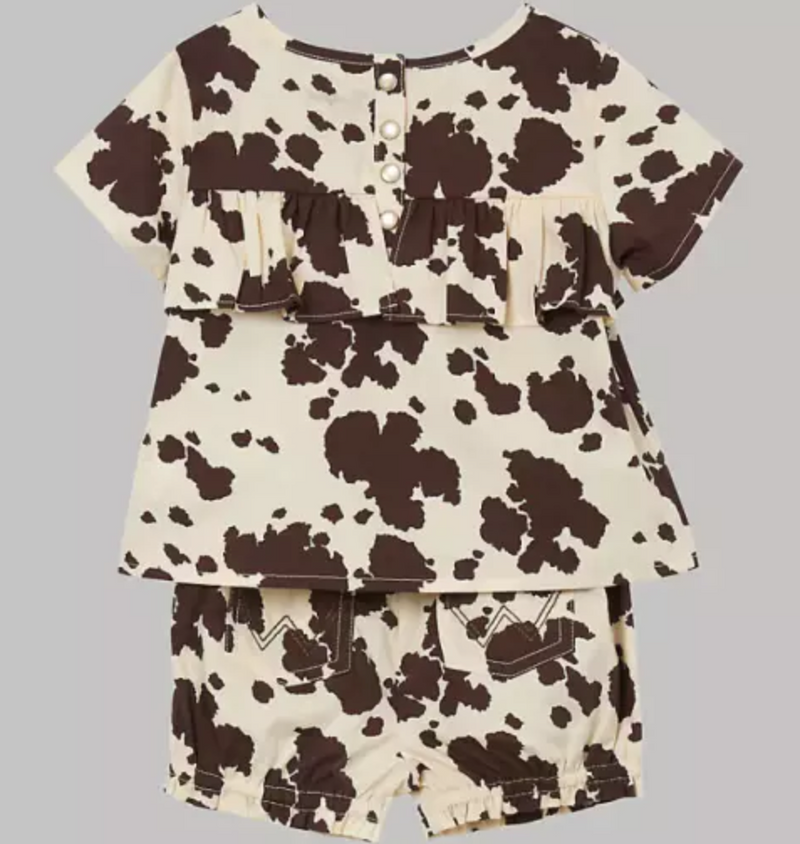 CL112344405 Baby Girl's Cow Print Sundress Set - Brn