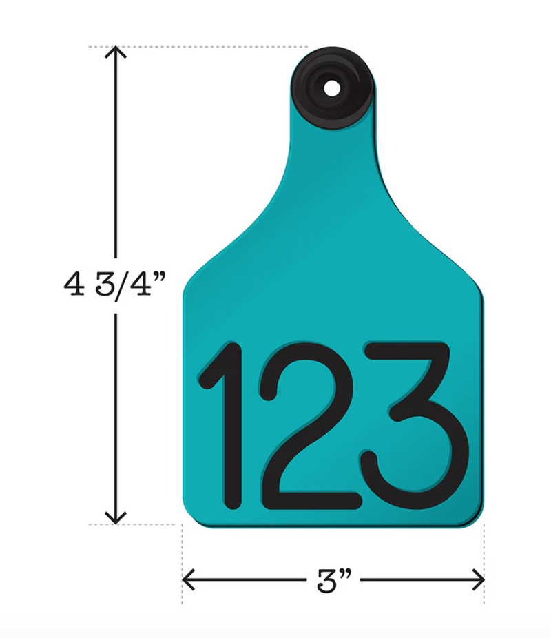 ACRTCOW2-Large-Turq/Blk Ritchey Cow Tags 25's