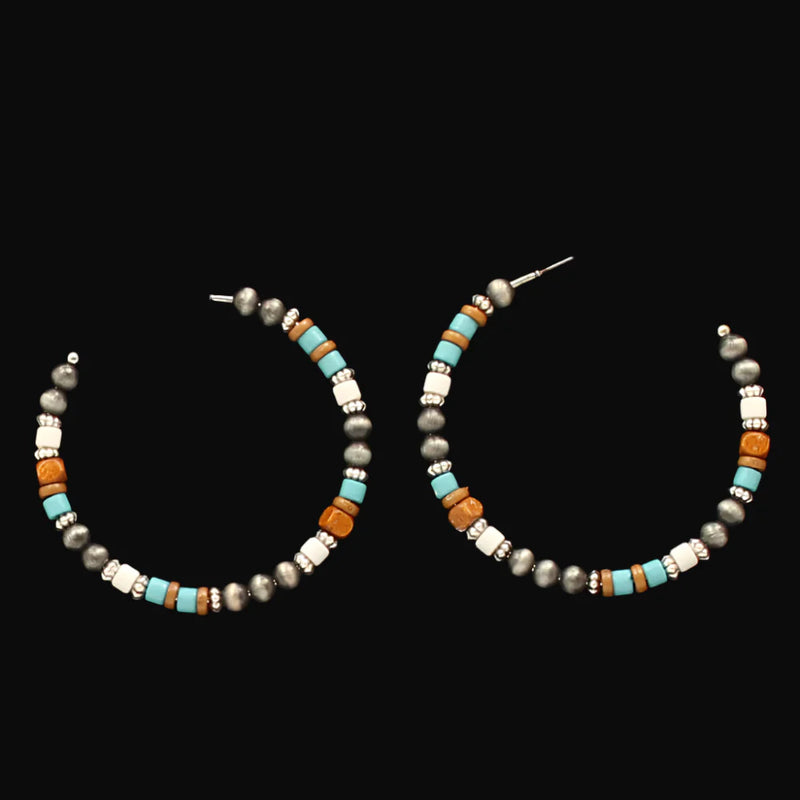 BGD460014397 Earrings- Multi Beaded Hoops