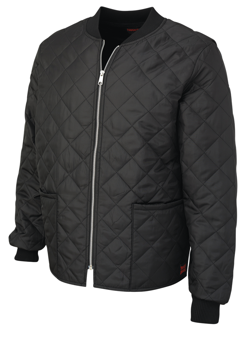 CLWJ25-4XL-Black Jacket Mens Tough Duck Quilted Freezer