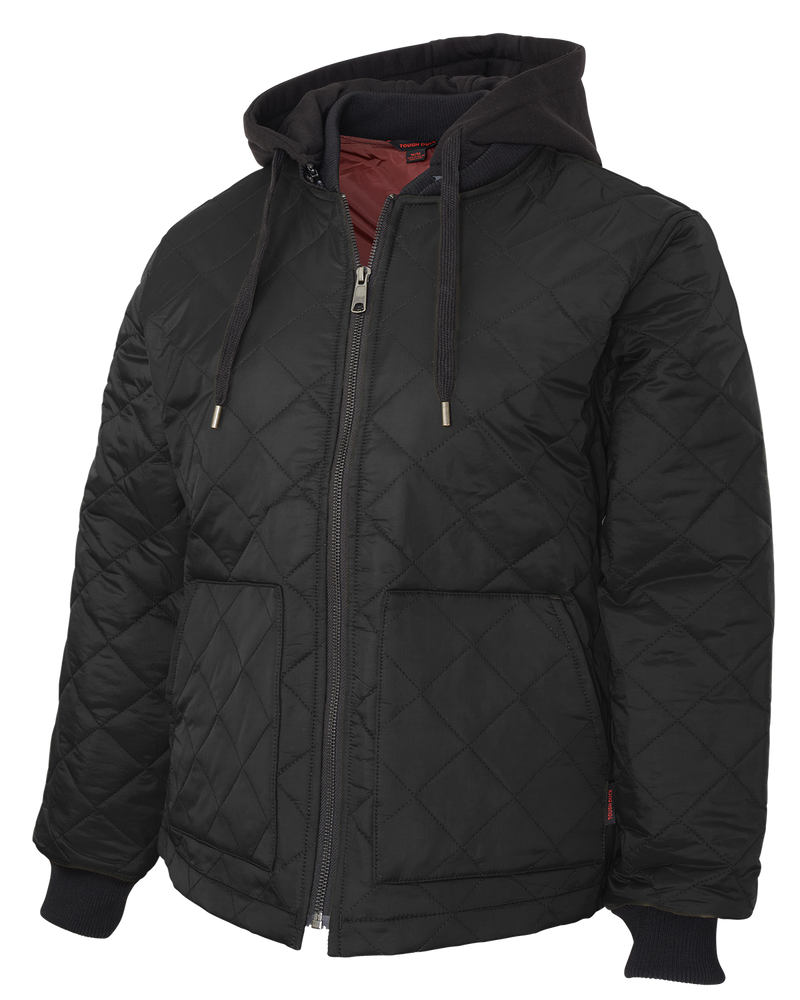 CLWJ39-Black Jacket Womens Tough Duck Freezer w/Zip Off Hood