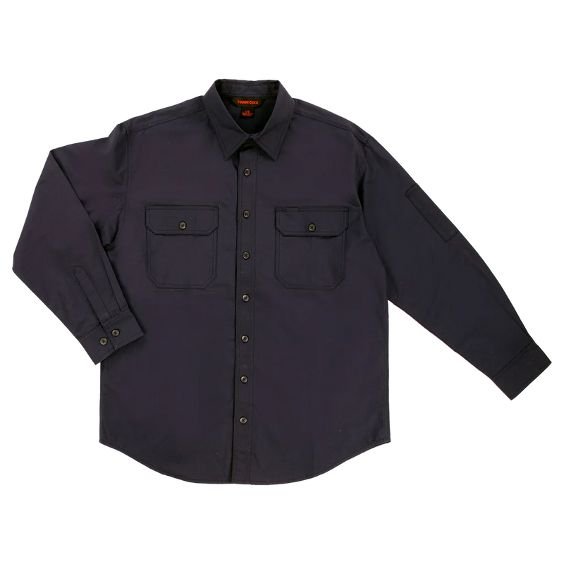 CLWS193-M-NAVY L/S Tough Duck Work Shirt