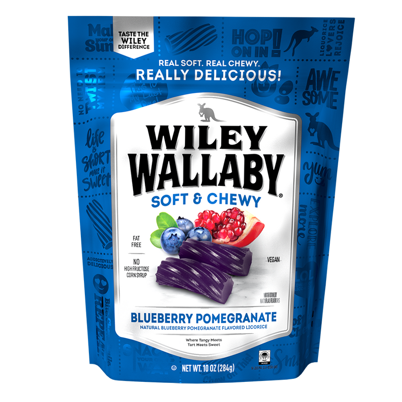 BGLICORICE BlueBerry Licorice Wiley Wallaby 113 g