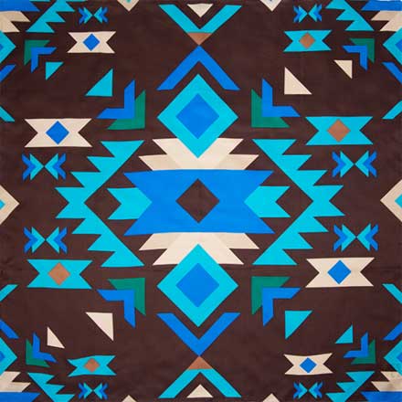 CLSCRFSOUTHWEST Scarf Silk SouthWest - 34" Brown / Blue