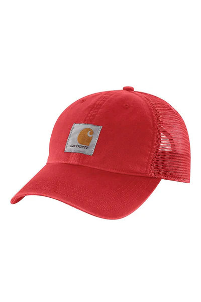 CLAH0286--Red Cap - Carhartt Canvas Mesh Back