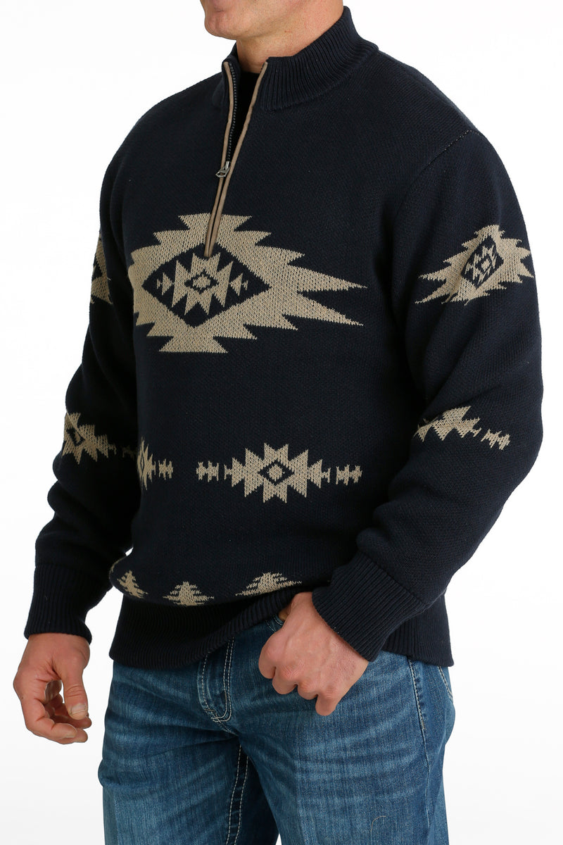 CLMWK1560003 Men's Knitt Cinch Sweater Lined 1/4 Zip