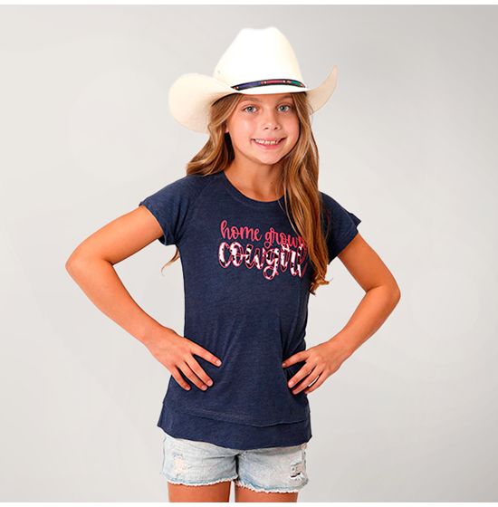 CL03-009-0513-0427 Girls Roper S/S Shirt "Home Grown Cowgirl"
