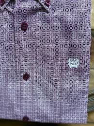 CLMTW1106109- Mens Cinch L/S Button Up- Purple Pattern