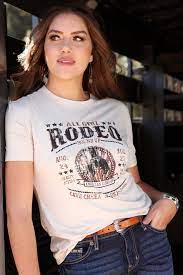 CLCTT7450003-XS-Cream Cruel Girl T-Shirt Womens "All Girl Rodeo"