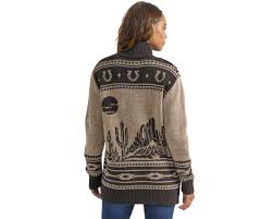 CL112353132 Wrangler Womens Cardigan Button Up Bronc Print