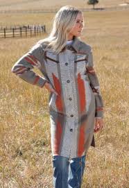 CLCWJ7454003 Cruel Girl Womens Duster Jacket- Aztec