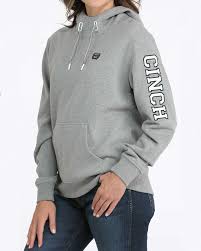 CLMAK7914001-Grey Cinch Ladies Hoodie (Logo Down Arm)