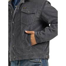 CL112352865-Grey Jacket Wrangler Western Corduroy Sherpa Lined