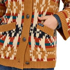 CL112371635 Wrangler Ladies Cardigan Aztec w/ Concho Buttons