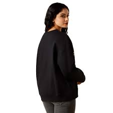 CL10065871-S-Black Ariat Womens Outlaw Crewneck