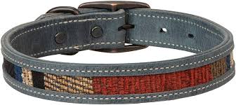PS06002-12-17 Weaver Dog Collar Indigo Sky- 17"