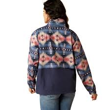 CL10054846 Womens Ariat 3/4 Zip Whisper Pullover Jacket - Serrano Print