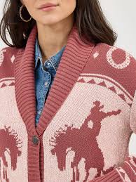 CL112371638 Wrangler Ladies Cardigan w/ Horse Shoes