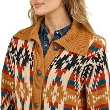 CL112371635 Wrangler Ladies Cardigan Aztec w/ Concho Buttons