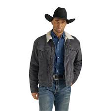 CL112352865-Grey Jacket Wrangler Western Corduroy Sherpa Lined
