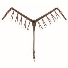 TK40004-32-16 Breastcollar Western Outlaw Taperd Chocolate