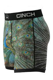 CLMXY6009016 MULTI Cinch Men's 6" Boxer Briefs "Peacock"