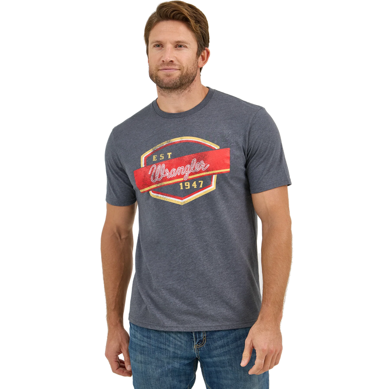 CL112358711-S-Grey Wrangler Mens T-Shirt Retro Rope Logo