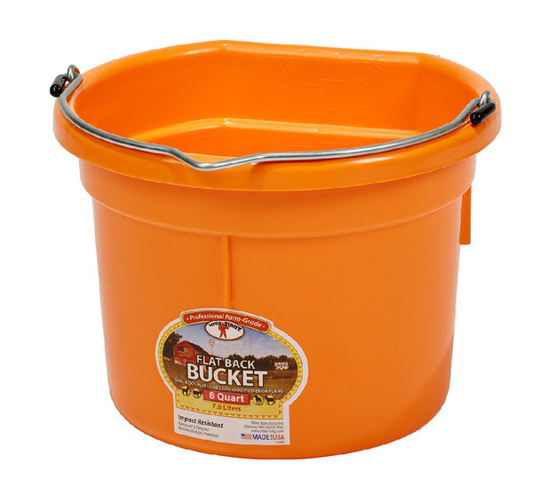 AC115-4-Orange Bucket Flat Back 8qt P8FB
