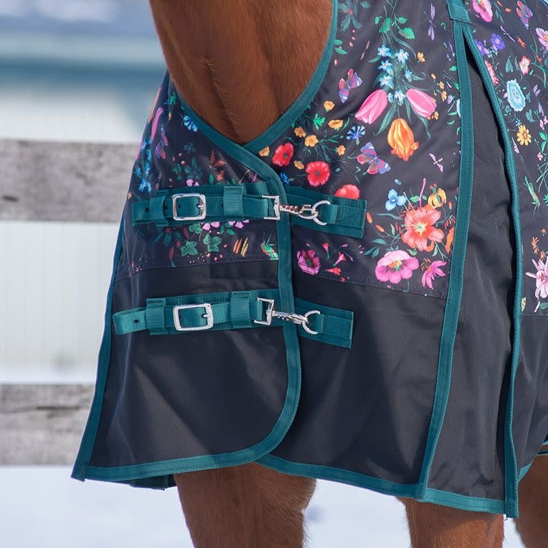 TK22509-75-Flowers Canadian Horsewear Turnout 300G Blanket (High Neck)