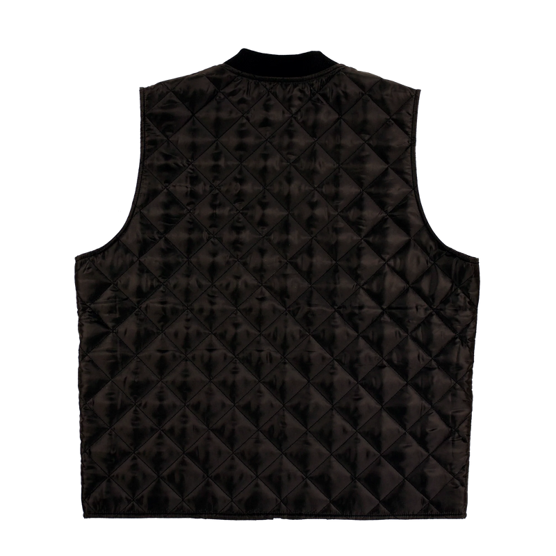 CLWV07-L-Black Vest Mens Tough Duck Quilted Freezer