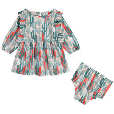 CL112382697- Wrangler Baby Girls Cactus Dress- Green/Pink