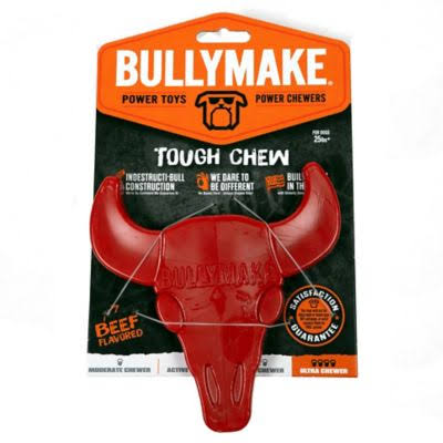 PS691-00274 Bullymake Dog Toy Tough Chew Bull Beef Flavored
