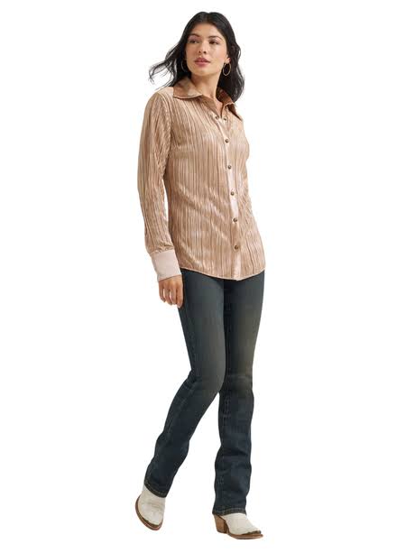 CL112382814- Wrangler Ladies L/S Snap Shirt Laney Wilson- Gold