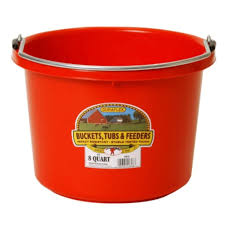 AC115-5-Red Bucket 8qt Round P8