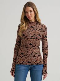 CL112382532-Wrangler Ladies Mock Floral- Black/Tan