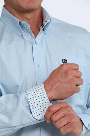 CLMTW1106125- Men's Cinch L/S Button up- Solid Light Blue