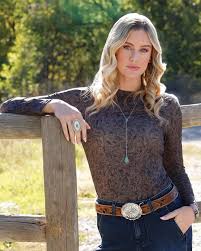 CLCTK7530002- Women's Cruel Girl Mesh L/S Brown