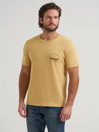 CL112380268- Wrangler Mens Tshirt- Longhorn Skull- Gold